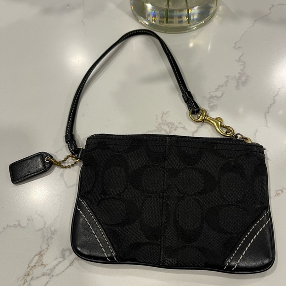 Coach Signature Logo Wristlet (Black) - Picture 1 of 9